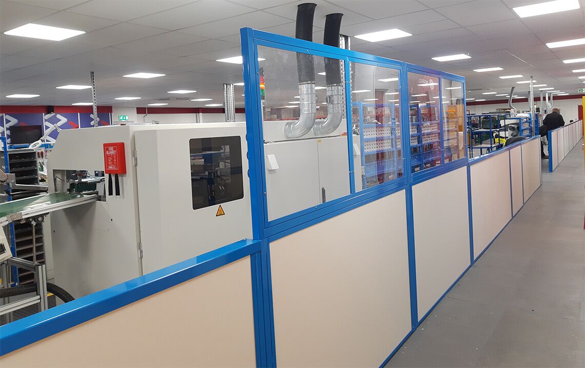 Factory Walkway Barrier manufactured by Spaceguard