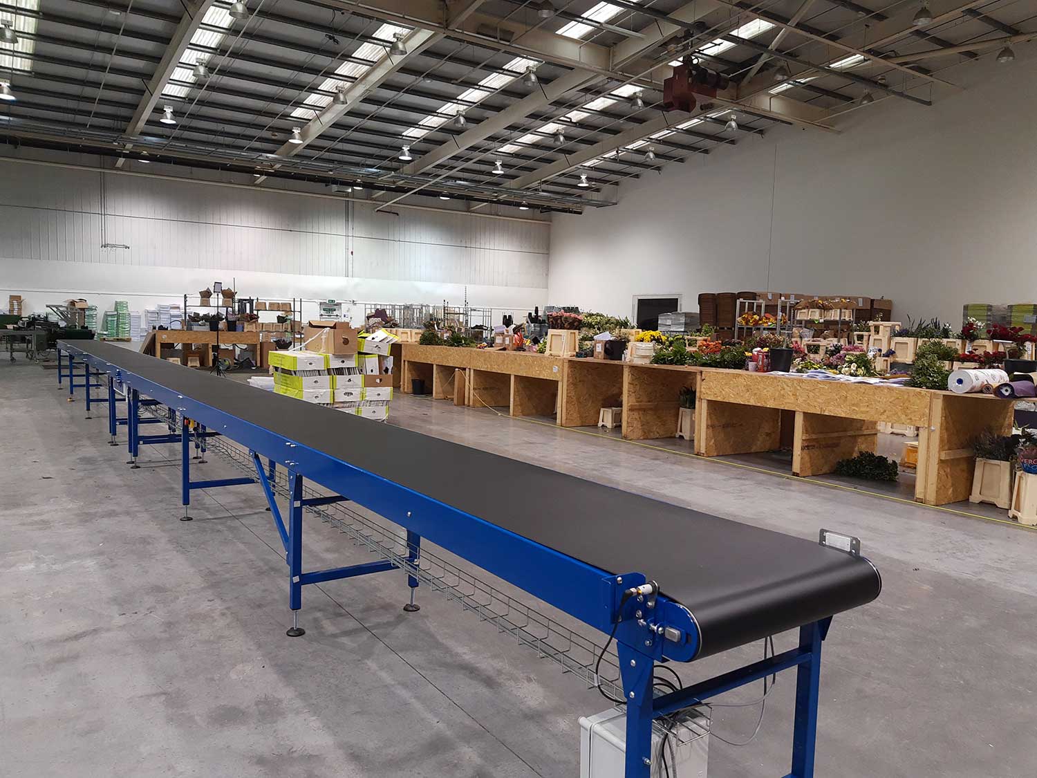 Flower packing conveyor packing conveyor belt